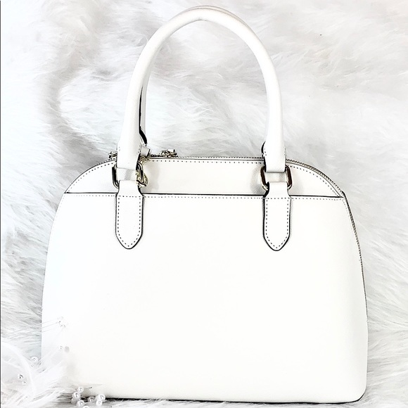🏷New KARL LAGERFELD🏷 FLORAL WHITE DOME SATCHEL - Picture 8 of 8